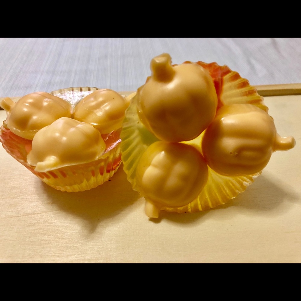 2 Homemade organic Pumpkin spice cupcake soap